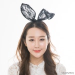 레이스토끼머리띠 파티용품 동물 머리띠