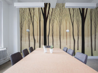 나무 벽지- -우드파크 나무 숲 푸른 3폭 제작도 08F036-1