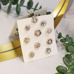 스몰 포인트 브로치 세트 크리스탈