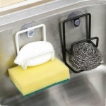 2단 소형 철제 주방 싱크대 수세미 보관 부착식선반