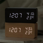 플라이토 지성 플라이토 우드 온습도 탁상용 탁상 LED 시계 책상 사운드 터치 전자 메이플