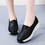 소가죽 키높이 통굽 펀칭 슬립온