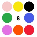 혼합 8색상 동그라미스티커 1롤 500매
