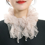 진주 망사 주름 스카프 H3017