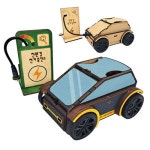 나무조립키트-전기자동차 E1 만들기 충전용 AA용 RTT