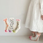 꼼지 꼼지 필드꽃 롱삭스 3족 양말세트 아동양말 유아 NB004