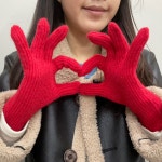 손가락 스마트폰 터치 골지 니트장갑