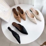 여성 꼬임장식 스틸레토 뮬 슬리퍼 WAE9F9E