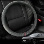 디올뉴 그랜저 핸들커버 스웨이드 자동차 핸들커버 원형 모던블랙