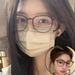 브라운 컬러 뿔테 안경 감성적 블루라이트