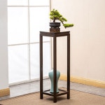 심플 대나무 화분진열대