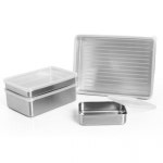 국산 스테인리스 스틸 밀폐용기-웨이브스텐납작이