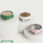 보드미 강아지 밥그릇 스텐 식기 1P 중형견용 애견 분리 세척 그린