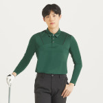 PGR골프 파크골프웨어 남성 라인배색 긴팔티셔츠 남자 골프복 청록 녹색 GT-3308