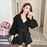 애니율 여성 봄 가을 벌룬소매 후드 자켓 G1632
