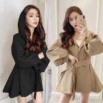 애니율 여성 봄 가을 벌룬소매 후드 자켓 G1632