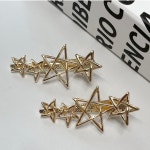 별 y2k 메탈 캐스팅 옆머리 헤어집게 헤어핀 스타