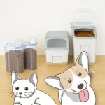 강아지 고양이 습기 사료 보관통 간식 보관함 중 대 사료통 진공 강아지간 식통