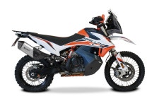 HP코르세 사이렌서 SPS 카본 숏 프로스티드 스틸 KTM 어드벤처 890 R - 아크라 오토바이 부품 KTSPSS89ADVS-AB