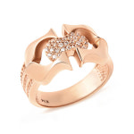 비앤비골드 더블 볼드 말발굽 세줄 큐빅 반지 RSS1293