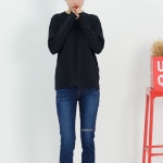 여성 기본 무지 면 긴팔 티셔츠