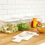 스토리지 컨테이너 13L 소 투명 손잡이 재료보관함 BPAFREE 전자레인지밀폐용기