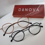 디노바 DeNOVA 디노바 독일 초경량 안경 스테인리스 안경 콤비안경 BP 브라운핑크 케미청광차단 DO12016