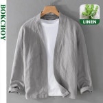 셔츠 여름남방 긴팔 캐주얼 중국 9841 재킷 남성 린넨 스타일 느슨한 문학 가을 봄과