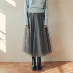 제로스트릿 3컬러 LONG FLARE SHA SKIRT ZJFFRR001