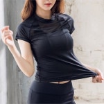 여자 은은한 포인트 스포츠 헬스 기우 반팔 티셔츠 49701110