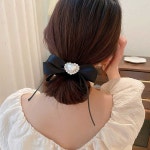 홀리지 나니스 풍성한 하트 리본 머리끈 헤어슈슈