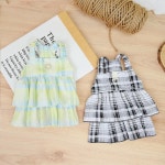 샤랄라 체크 하네스 원피스 강아지옷 강아지원피스 BND-S30