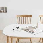 아이엔지홈 벨르 세라믹 원목 식탁 테이블 라운드 1400