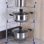 후라이팬 냄비정리대 2단 3단 보관함 주방 선반 수납 냄비정리대2단