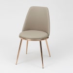 티멜 로즈골드 PU가죽 카페 식탁 의자