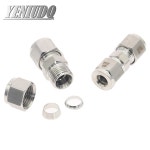 1pcs 가변 직경 3 파이프 OD 이중 페럴 튜브 스트레이트 압축 피팅 커플러 304 스테인레스 스틸 커넥터 3 6