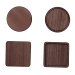 블랙 월럿 우드코스터 컵받침 원형 사각 사각플랫 006401