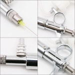 1 pcs 가축 자동 주사기 약 피더 백신 병 주사기가있는 수의학 장비