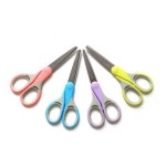 에어 그립 가위 소 X4개 색상랜덤 고무그립 문구용