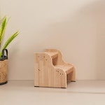 고무나무 원목 나무 소형 간의 사다리 발받침 스툴 깔끔한 의자 등받이없는