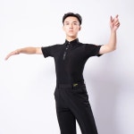 남성 스포츠 댄스복 상의 셔츠 무대복 공연 댄스 라틴 반팔 연습 경연 탑 의상 전문 댄서