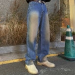 187 데저트 워싱 와이드 데님 팬츠