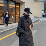 그린 여자 디자인 가을겨울옷 30대 여자친구선물 롱패딩 M