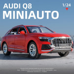124 아우디 Q8 SUV 자동차 모델 다이캐스트 장난감 메탈 차량 시뮬레이션 컬렉션 소리와 빛