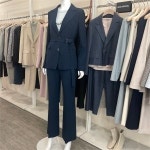 케이엘 KL 마혼방 스트라이프 벨티드 재킷 77 JK23MD42OO 77