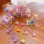 방울 헤어 끈 단발 머리 예쁘게 묶기 고무줄 10P set