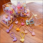 방울 헤어 끈 단발 머리 예쁘게 묶기 고무줄 10P set 사각