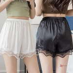 여성 신축성 실크 속바지 데일리 무지 홈팬츠