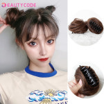 BEAUTYCODE 합성 클립온 헤어 번 탄성 밴드 지저분한 치뇽 익스텐션 스크런치 헤어피스 여성 어린이용