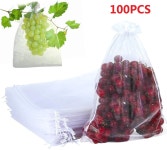 100pcs 대형 과일 보호 가방 해충 방제 포도 가방 안티 버드 정원 그물 메쉬 포도